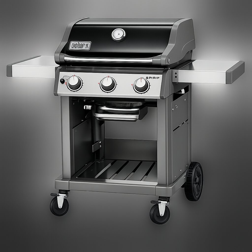 Assembled Weber grill on the floor