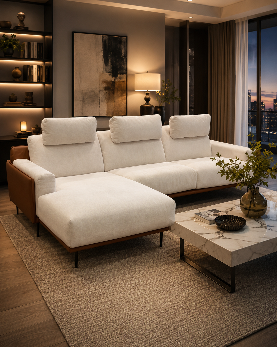 Italian sofa set styled in a modern living room