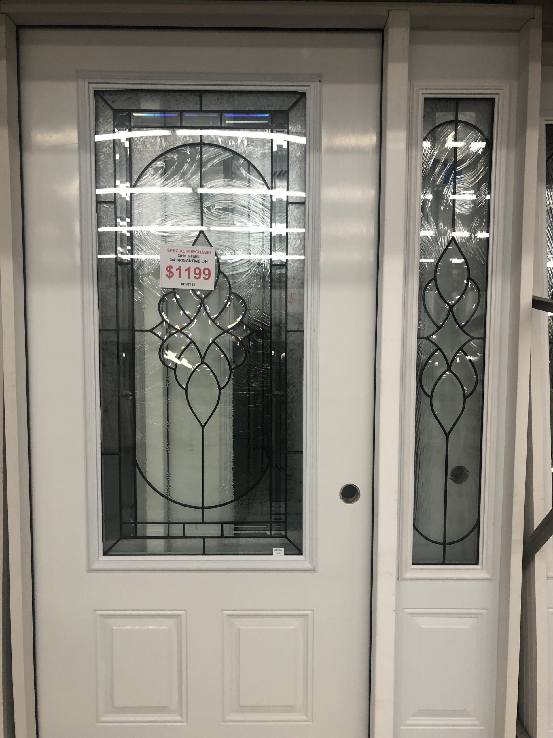 3/0 x 1/0 Steel Exterior Door 3/4 Brigantine Lite Available in Left and Right Hand-image