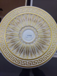 Zeta 20" White w/ Gilded Gold Roman Poly Ceiling Medallion-image