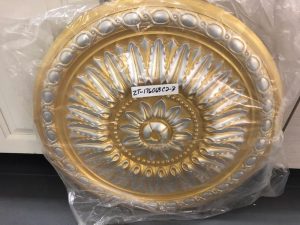 Zeta 25" Silver / Gold Gilded Decorative Poly Ceiling Medallion-image