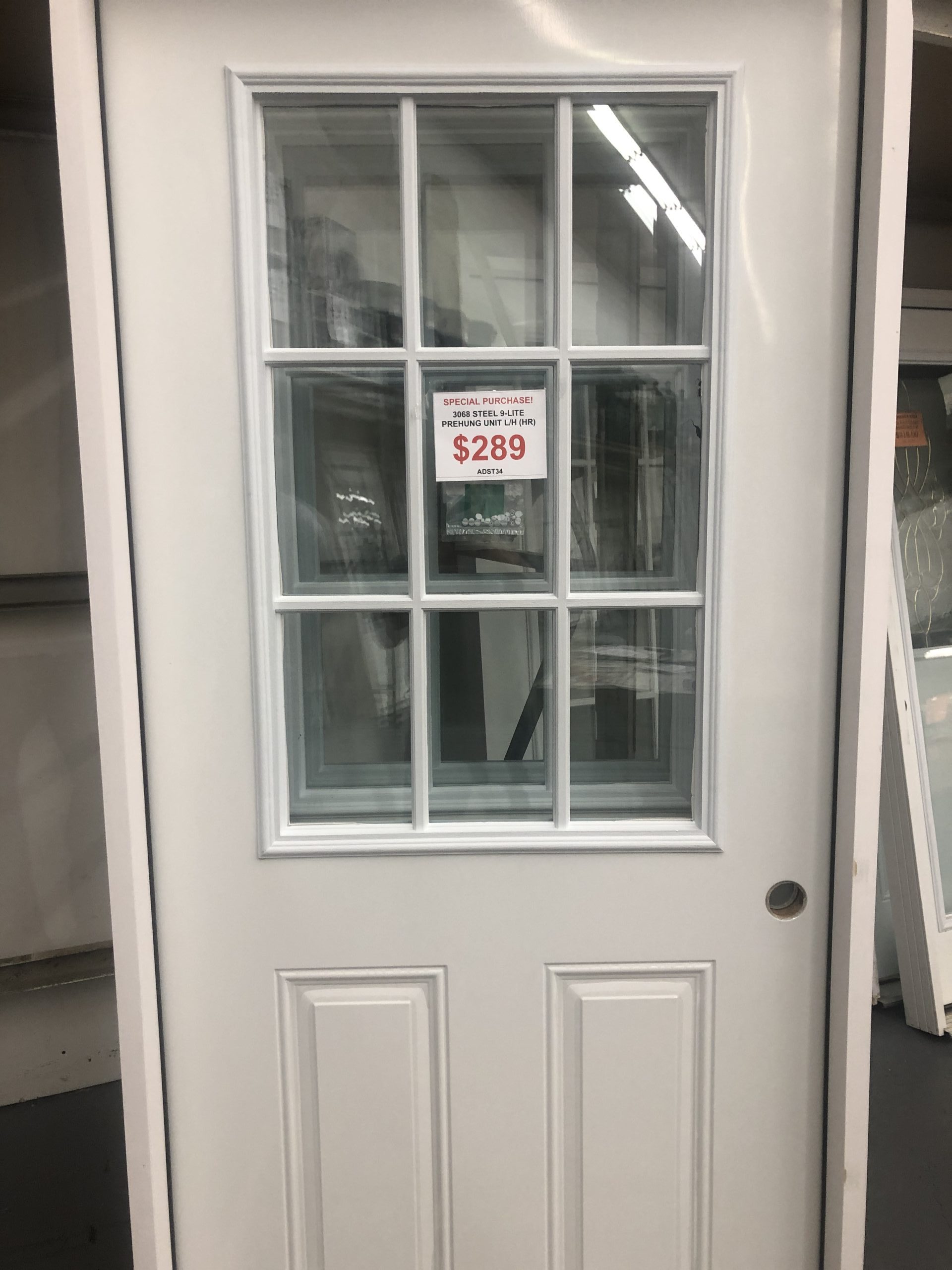 9-Lite Steel Prehung Door Unit