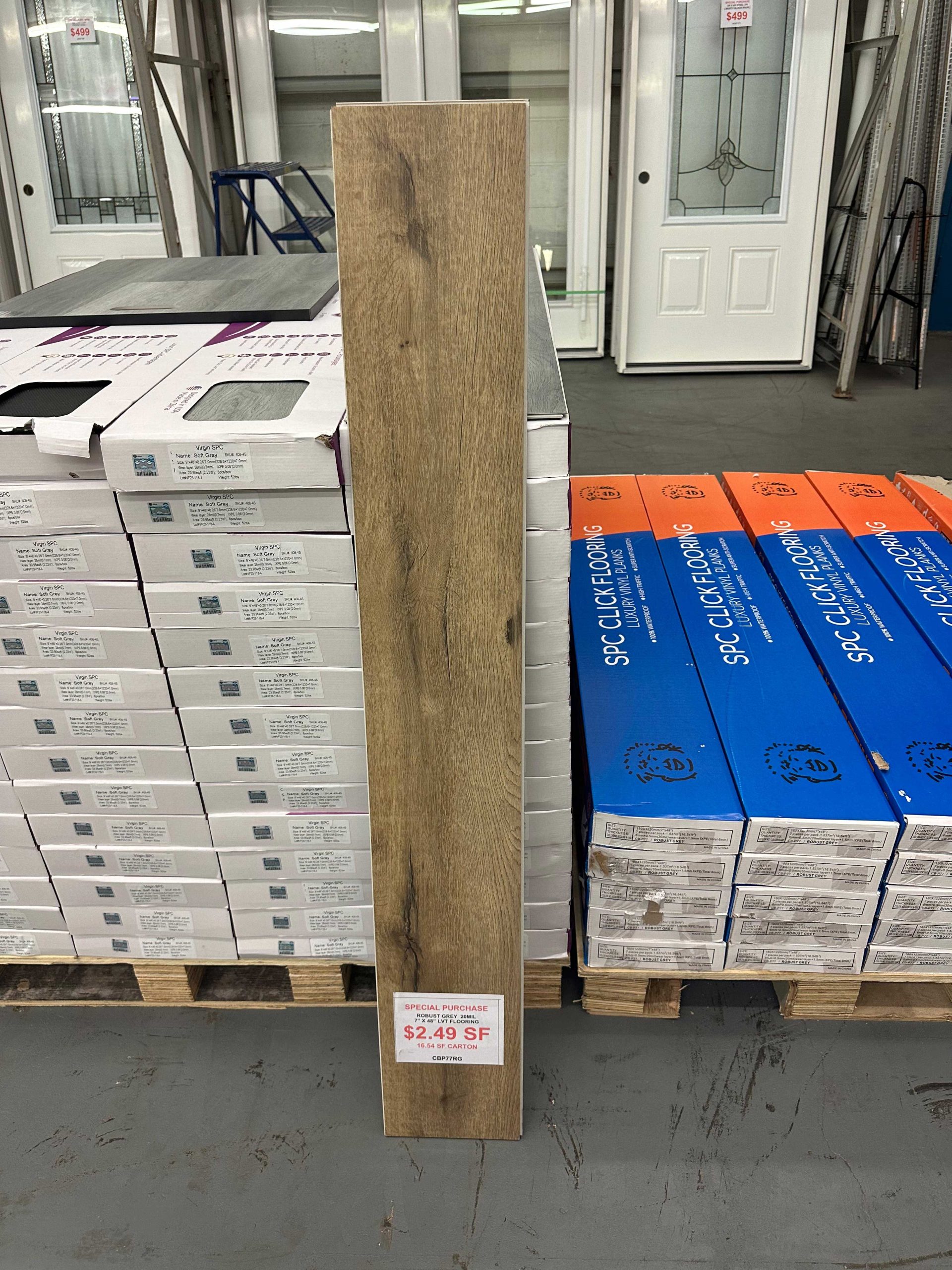 LVT Flooring, Robust Grey 20mil 7" x 48" Planks - 16.54 SF Cartons-image